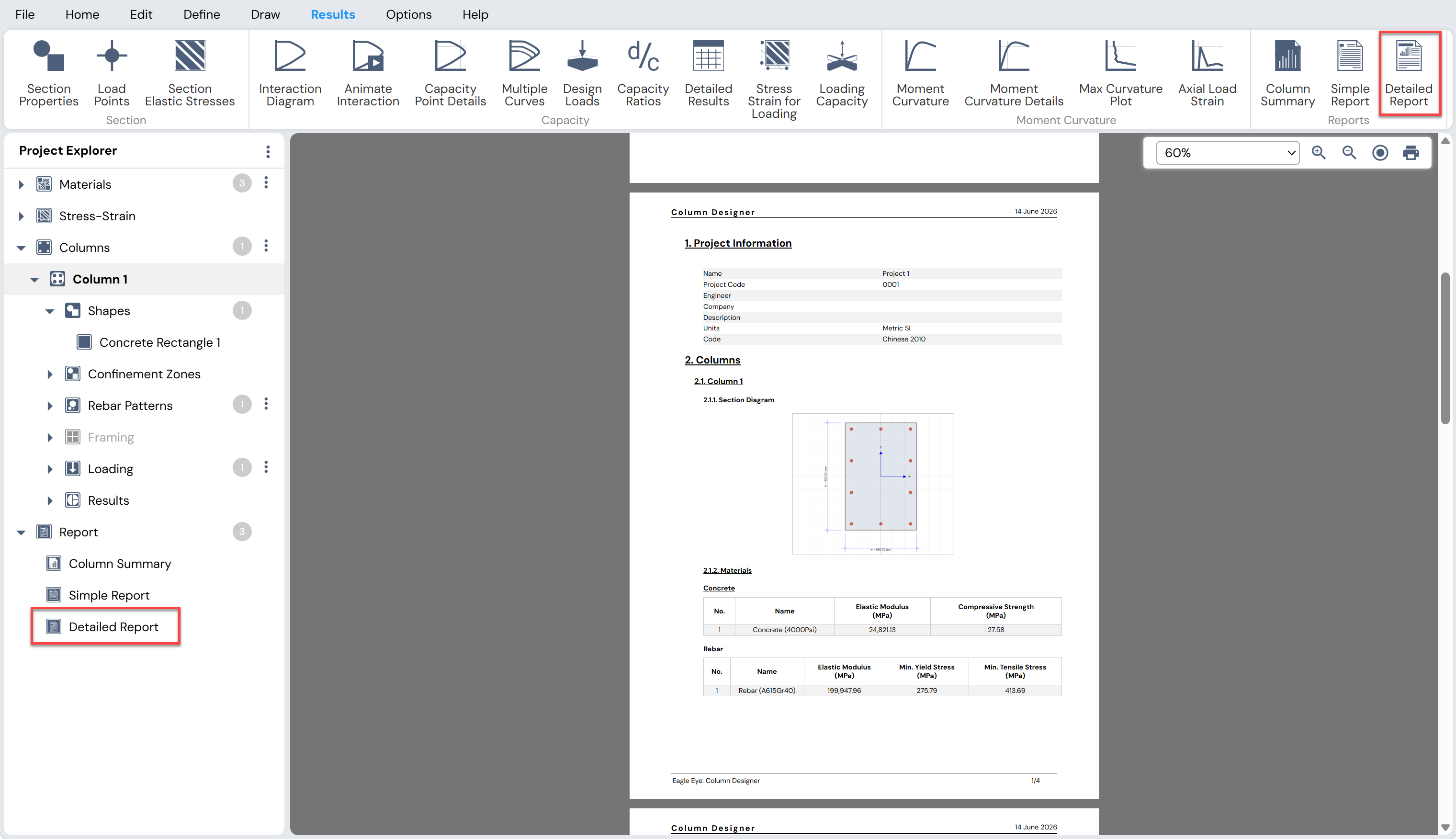Detailed Report view